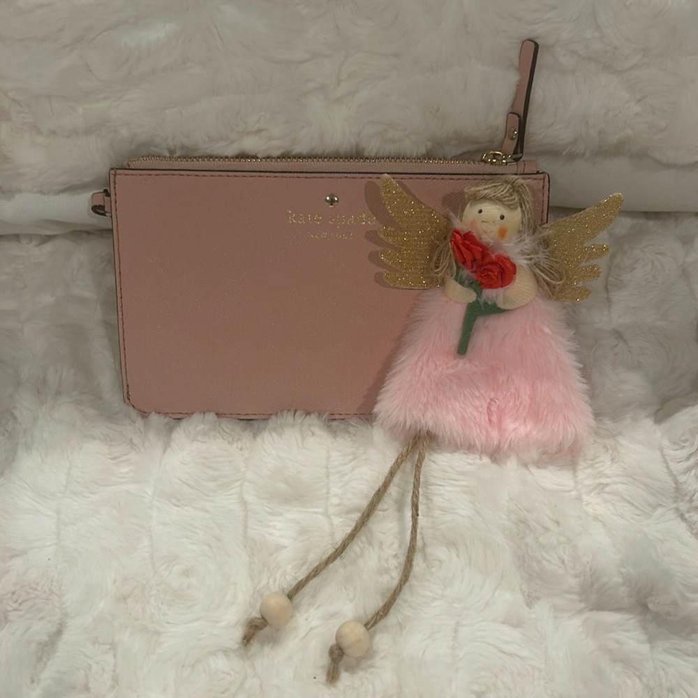 Kate Spade Baby Pink Wristlet With Small Pocket on the Outside